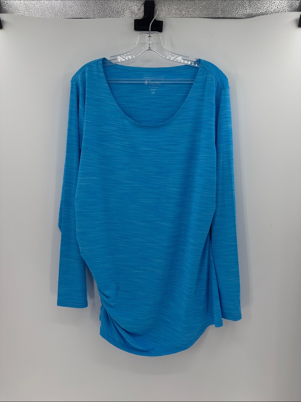 Coolibar Women's UPF 50+ Long Sleeve Scoop Neck Top - Blue Heather - XXL
